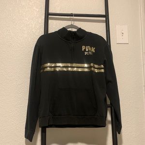 PINK black and gold crew neck jacket